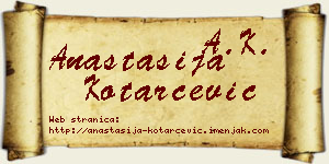 Anastasija Kotarčević vizit kartica